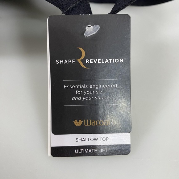 Wacoal Shape Revelation Bra Womens 38G Black Shallow Top Ultimate Lift T-Shirt - Picture 6 of 16